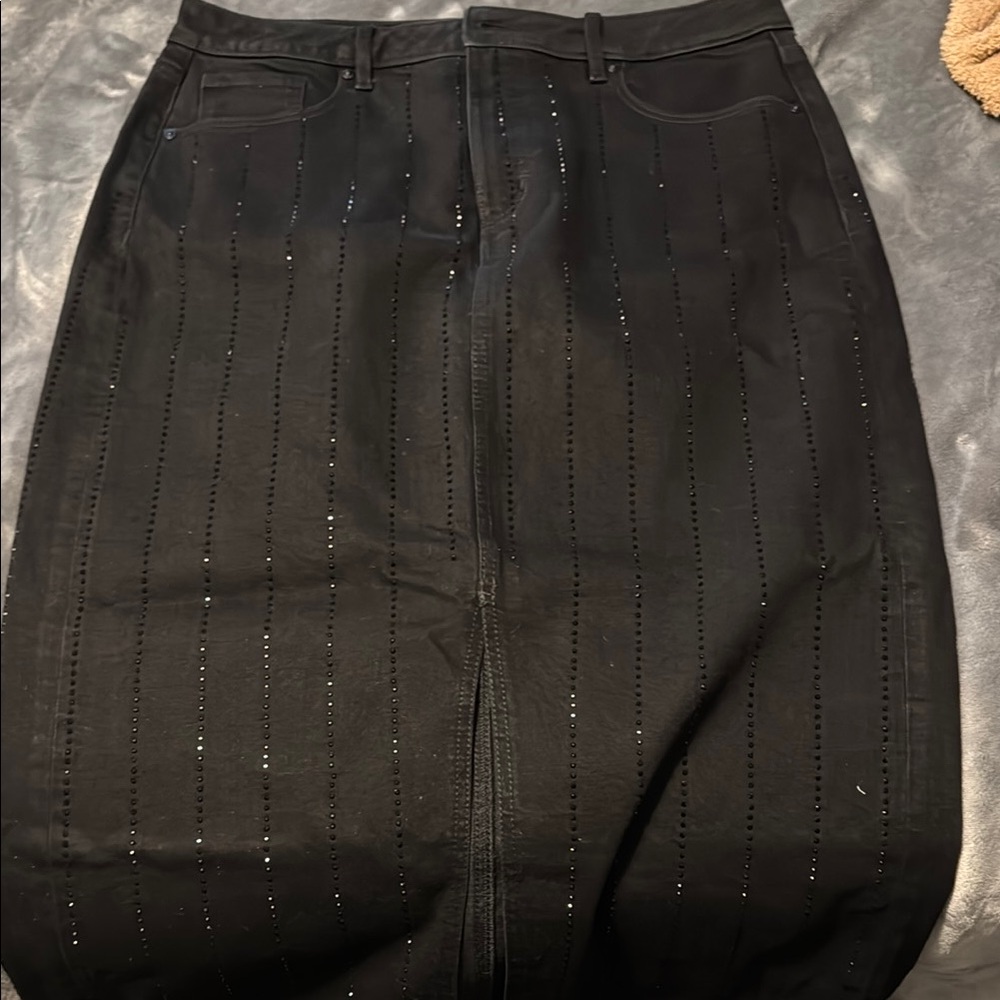 Black Sequin Embellished Skirt